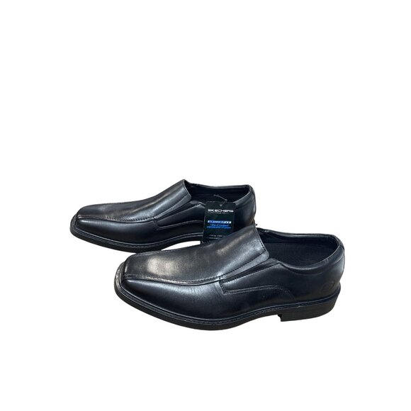 Skechers Classic fit Mens Black Leather Slip Loafers Sz 12 SKU 9480 - Picture 3 of 13
